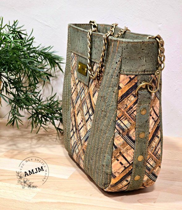 Sac Allegra en liège kaki