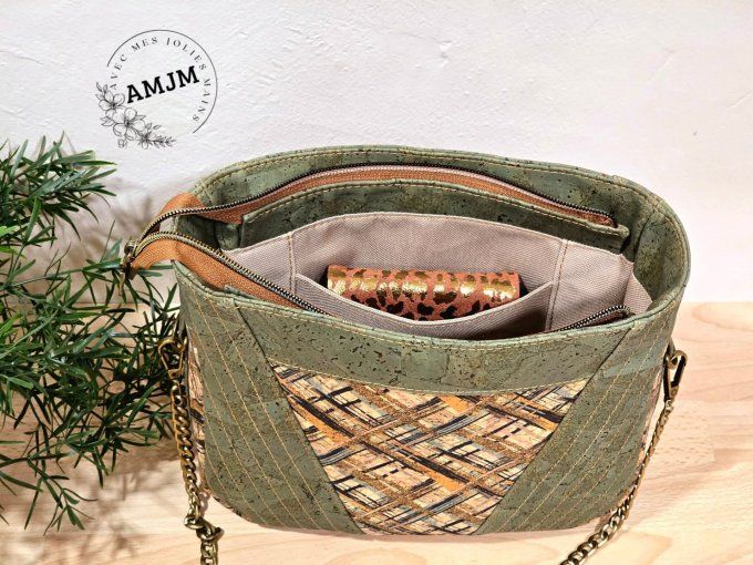 Sac Allegra en liège kaki