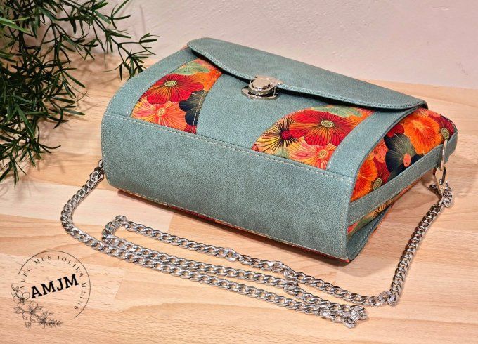 Sac Candy Small en simili et liège fleurs