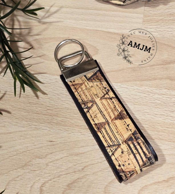 Porte-clés liège motifs triangles