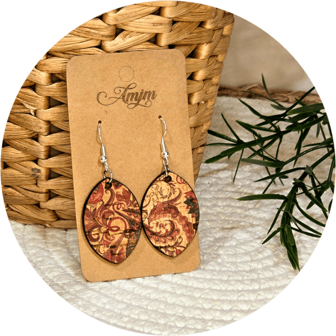 Boucles d'oreilles en liège 
